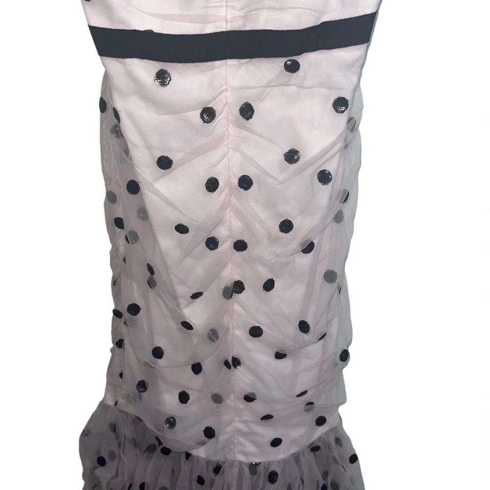 NEW NWT Marchesa Notte Strapless Sequin Polka Dot Tulle Dress